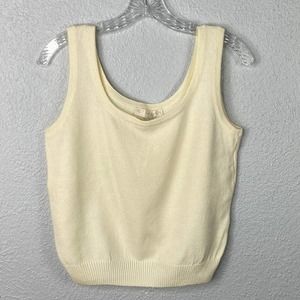 St. John Ivory Knit Tank Top